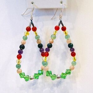Artisan Semi-Precious Gemstone 925 Pierced Earrings